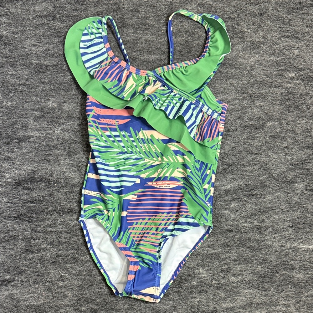 Tropical Print Kids Swimsuit 5/6